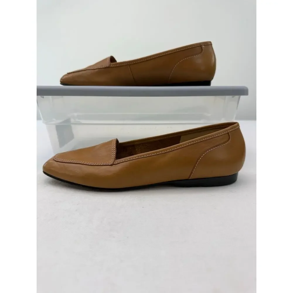 Enzo Angiolini‎ Tan Liberty Leather Square Toe Classic Loafers Size 8M